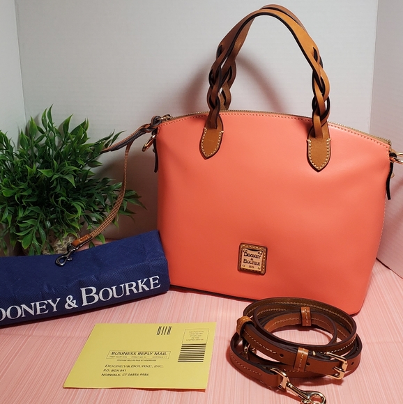 Dooney & Bourke Wexford Leather Small Heidi Satchel/ coral - Picture 4 of 10